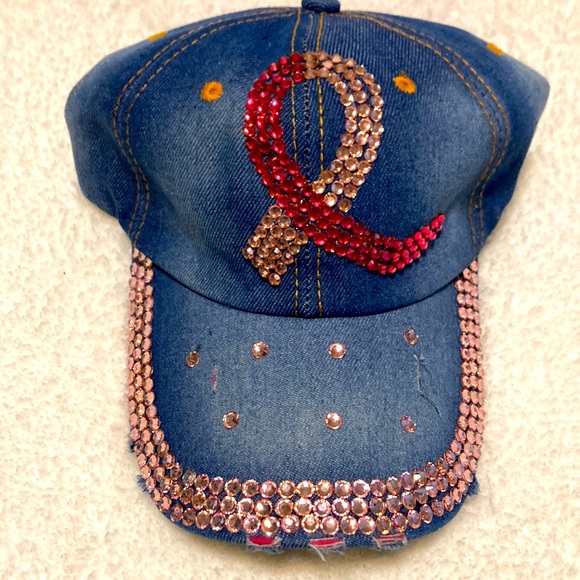 Blinged Lightly Distressed Baseball Cap - Picture 6 of 7